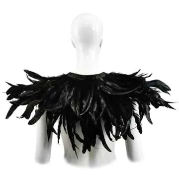 HOMELEX Black Witch Feather Collar for Halloween Costume