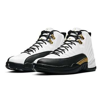 Nike Jordan Youth Air Jordan 12 Retro GS 153265 170 Royalty Taxi - Size 6.5Y, White/Black-metallic Gold