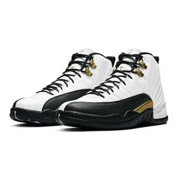 Nike Jordan Youth Air Jordan 12 Retro GS 153265 170 Royalty Taxi - Size 6.5Y, White/Black-metallic Gold