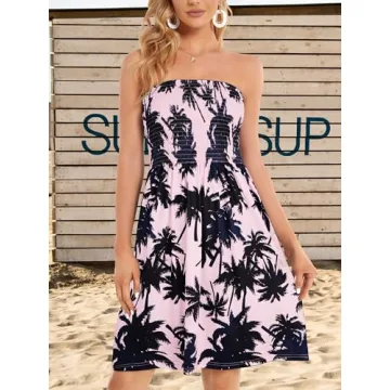 Chic Floral Summer Dress - Lightweight Strapless Cover-Up