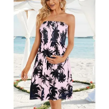 Chic Floral Summer Dress - Lightweight Strapless Cover-Up