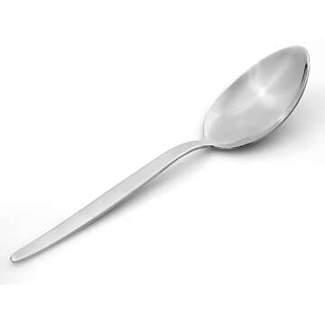 BNAZIND Kunz Spoons |18/10 Stainless Steel Plating Spoon | Basting Spoon | Quenelle Chef Spoon |Cooking Utensils Spoon | Dinner Serving Spoon