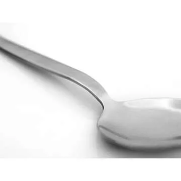 BNAZIND Kunz Spoons |18/10 Stainless Steel Plating Spoon | Basting Spoon | Quenelle Chef Spoon |Cooking Utensils Spoon | Dinner Serving Spoon