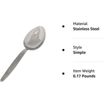 BNAZIND Kunz Spoons |18/10 Stainless Steel Plating Spoon | Basting Spoon | Quenelle Chef Spoon |Cooking Utensils Spoon | Dinner Serving Spoon