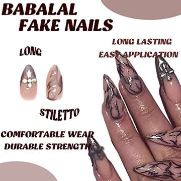 Stunning BABALAL Stiletto Press on Nails for Elegant Style