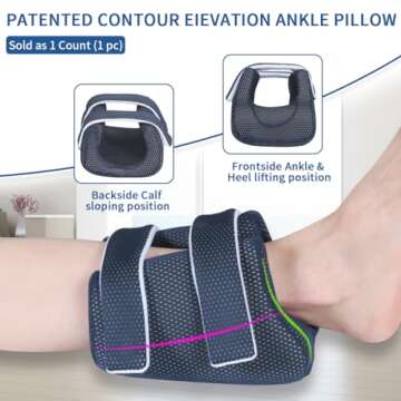 EZ Assistive Heel Protector Cushion Foot Pillow Remove Pressure, A Heel Protection Foot Wedge Pillow to Relief Pressure from Sores and Ulcers