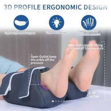 EZ Assistive Heel Protector Cushion Foot Pillow Remove Pressure, A Heel Protection Foot Wedge Pillow to Relief Pressure from Sores and Ulcers