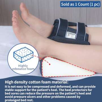 EZ Assistive Heel Protector Cushion Foot Pillow Remove Pressure, A Heel Protection Foot Wedge Pillow to Relief Pressure from Sores and Ulcers