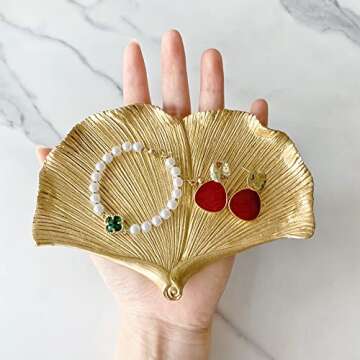 Jewelry Dish Leaf Shaped Organizer for Gifts and Home Decor