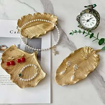 Jewelry Dish Leaf Shaped Organizer for Gifts and Home Decor