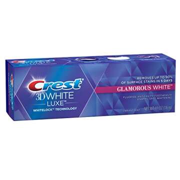 Crest 3D White Luxe Glamorous White Teeth Whitening Vibrant Mint Toothpaste, 4.1 Oz