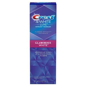 Crest 3D White Luxe Glamorous White Teeth Whitening Vibrant Mint Toothpaste, 4.1 Oz