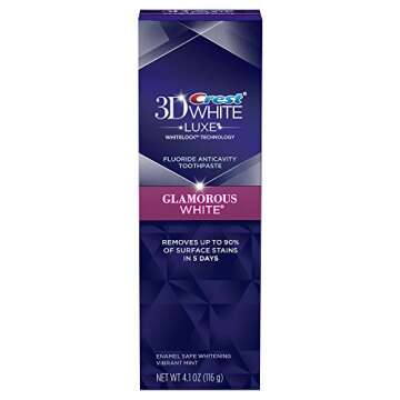 Crest 3D White Luxe Glamorous White Teeth Whitening Vibrant Mint Toothpaste, 4.1 Oz