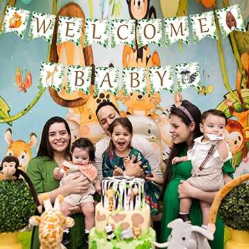 Woodland Welcome Baby Banner for Baby Showers - Forest Animal Decor