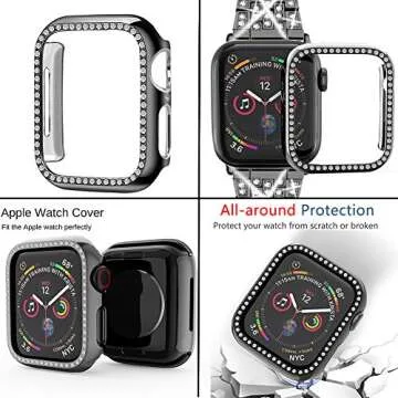SUPOIX Bling Apple Watch Band 44mm with Case