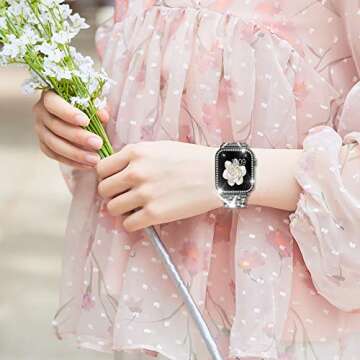 SUPOIX Bling Apple Watch Band 44mm with Case