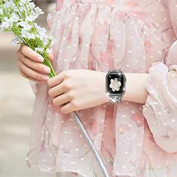 SUPOIX Bling Apple Watch Band 44mm with Case