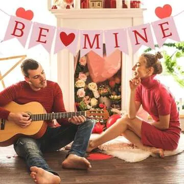 ZitTRo Be Mine Valentines Day Banner, 9.8 ft Long, Pink, 7 x 5.2 inches, Indoor/Outdoor, Occasion, Romantic, Celebratory