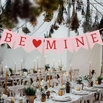 ZitTRo Be Mine Valentines Day Banner, 9.8 ft Long, Pink, 7 x 5.2 inches, Indoor/Outdoor, Occasion, Romantic, Celebratory