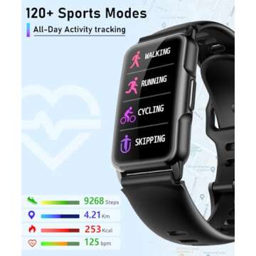 Smart Watch Fitness Tracker with 24/7 Heart Rate, Blood Oxygen Blood Pressure Monitor Sleep Tracker ...