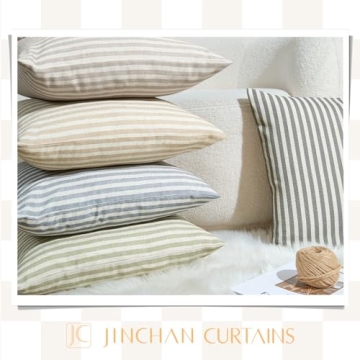 Stylish Jinchan Striped Pillow Covers for Elegant Homes