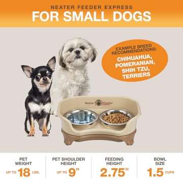 Neater Feeder - Express Model - Mess-Proof Dog Bowls (Small, Cappuccino) – Made in USA – Elevate...