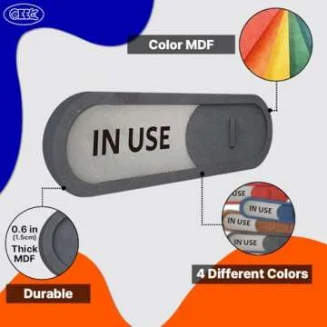 GEEKBEAR In Use Privacy Sign - Elegant MDF Wood, Easy Install