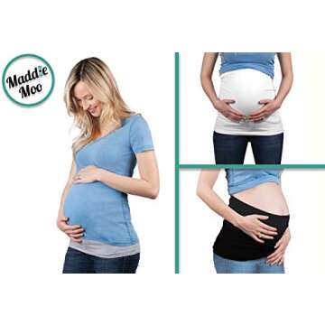 Maddie Moo Belly Bands - Available in 8 Sizes and 7 Colors. Maternity & Postpartum Shirt Extender 3 ...