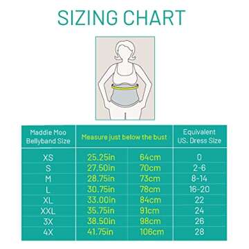 Maddie Moo Belly Bands - Available in 8 Sizes and 7 Colors. Maternity & Postpartum Shirt Extender 3 Packs for All Stages of Pregnancy