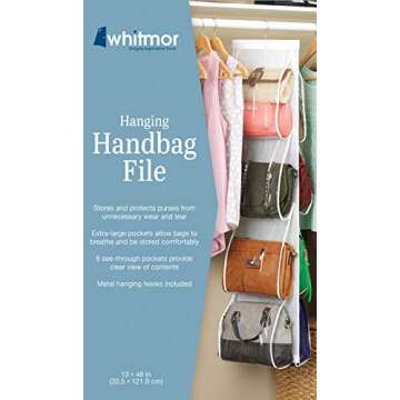 Whitmor Handbag File, Clear