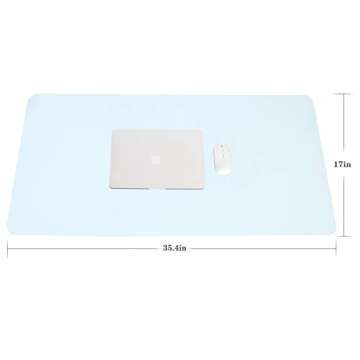 Non-Slip Leather Desk Mat, Desk Mouse Pad, Waterproof PVC Leather Desk Table Protector, Large Desk B...