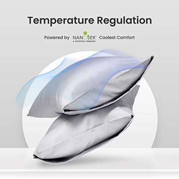 SLEEP ZONE Satin Pillowcase for Hair and Skin (Sliver Grey, 20x40 Inches) - Nanotex® Ultra Soft Sil...