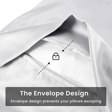 SLEEP ZONE Satin Pillowcase for Hair and Skin (Sliver Grey, 20x40 Inches) - Nanotex® Ultra Soft Silky Pillowcase Set of 2 - Satin Pillow Covers with Envelope Closure - Gift Choice for Girls and Women