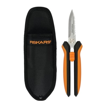 Fiskars Multipurpose Garden Snips: Versatile 8" Pruning Shears with Sheath