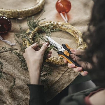 Fiskars 8" Garden Snips: Versatile Pruning Shears with Sheath and Comfort Handle