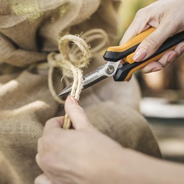 Fiskars 8" Garden Snips: Versatile Pruning Shears with Sheath and Comfort Handle