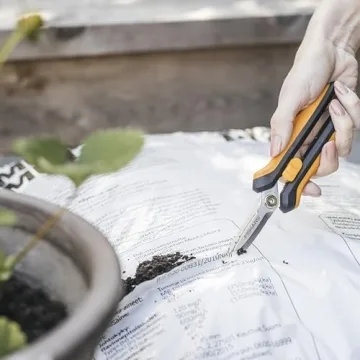 Fiskars 8" Garden Snips: Versatile Pruning Shears with Sheath and Comfort Handle