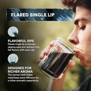 OVALWARE Double Wall Insulated Glass Cup Set - Durable & Elegant