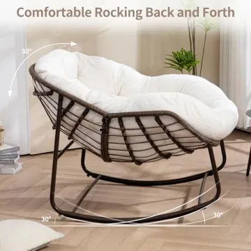 Villeston Outdoor Papasan Rocking Chair for Indoor and Outdoor Comfort