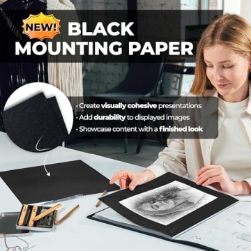 Dunwell 9x12 Art Portfolio Binder with Black Mounting Paper