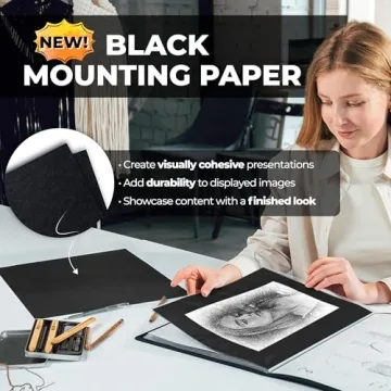 Dunwell 9x12 Art Portfolio Binder with Black Mounting Paper