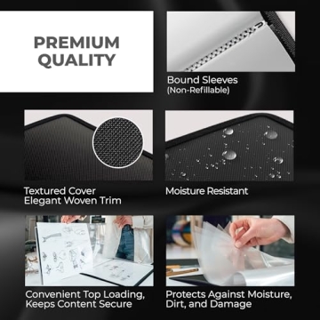 Dunwell 9x12 Art Portfolio Binder with Black Mounting Paper