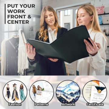 Dunwell 9x12 Art Portfolio Binder with Black Mounting Paper