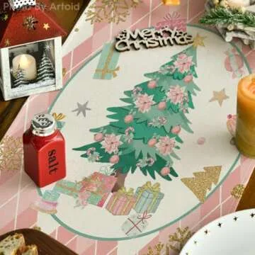 Artoid Mode Christmas Table Runner for Holiday Decor