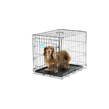 Carlson Pet Products SECURE AND FOLDABLE Single Door Metal Dog Crate, Small, 24.0"L x 18.0"W x 19.0"H