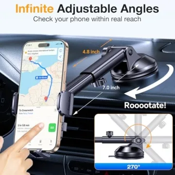 Romuto Car Phone Mount with Super Suction for iPhone & GPS