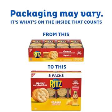 RITZ Cheese Sandwich Crackers, 112 Snack Packs (14 Boxes, 6 Crackers Per Pack)