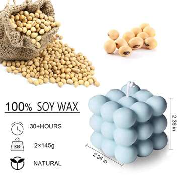 Bubble Candle Soy Wax Scented Candle Home Decor Candle Bubble Cube Candle Cube Shaped Candles Decora...