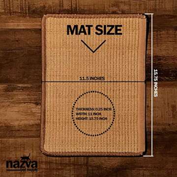 Cat Scratcher Sisal Mat - 16” x 12” (Pack of 2) - Natural Scratching Pad Velcro Furniture Carpet...