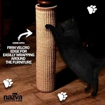 Cat Scratcher Sisal Mat - 16” x 12” (Pack of 2) - Natural Scratching Pad Velcro Furniture Carpets Sofas Couch Protector